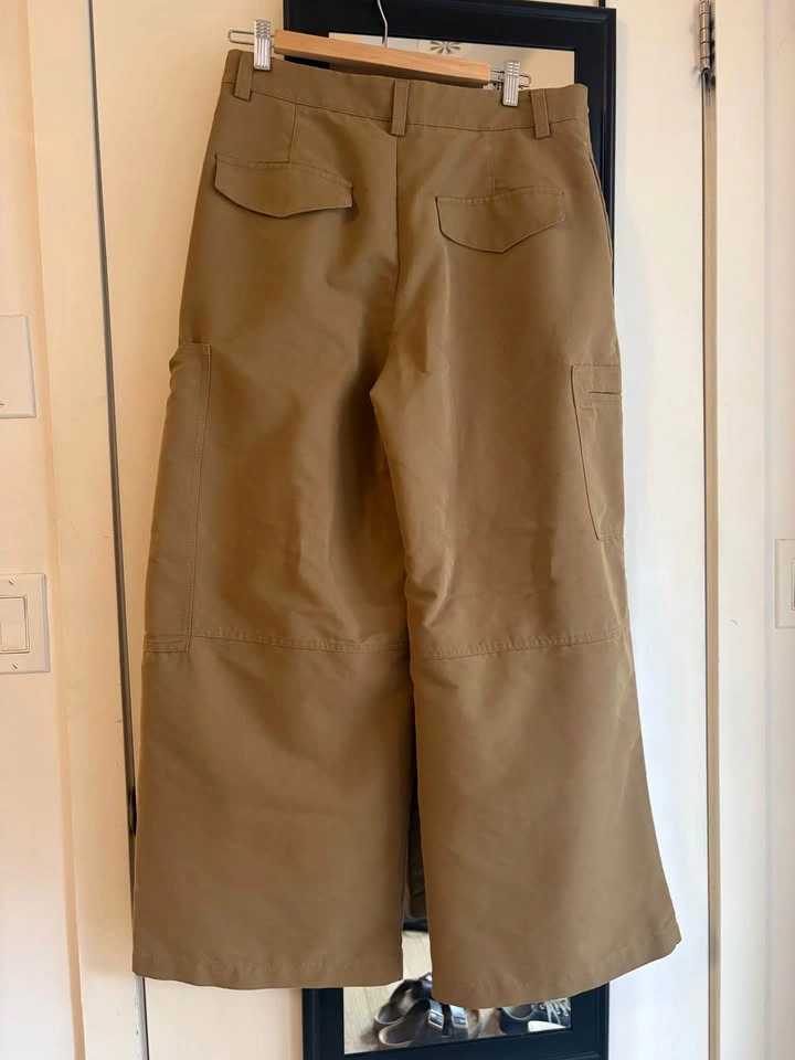Women's Tan Wide-Leg Cargo Pants (M) - photo 2