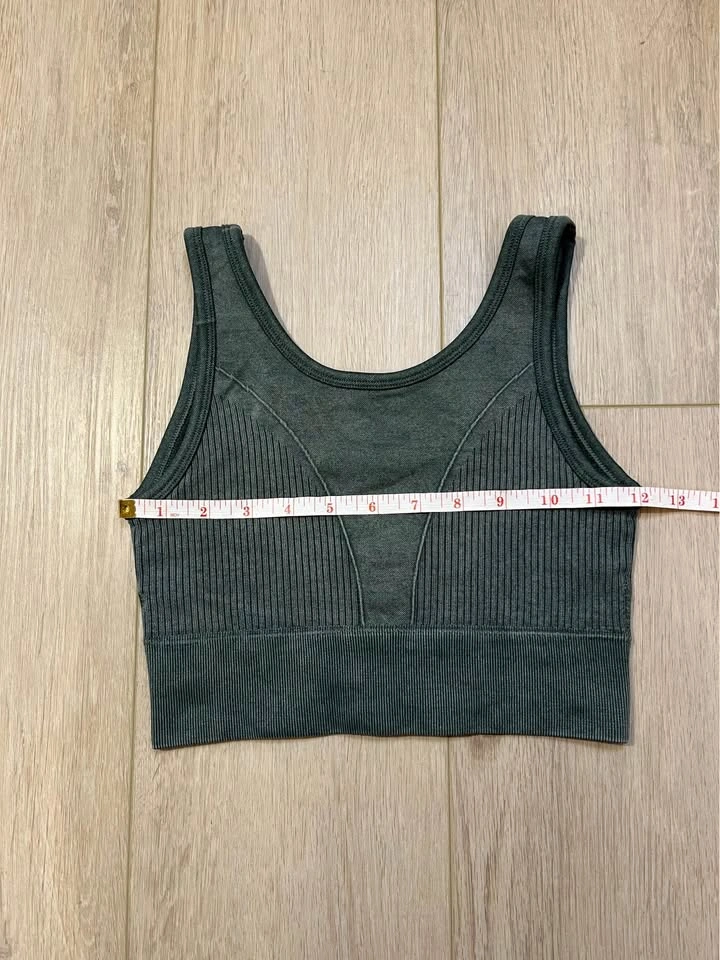 PRO-FIT Seamless Dark Green Ribbed Sports Bra - Size S - photo 4
