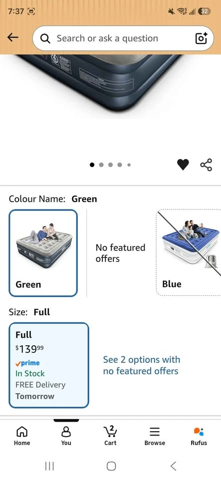 Double Air Mattress with Built in Pump - photo 2