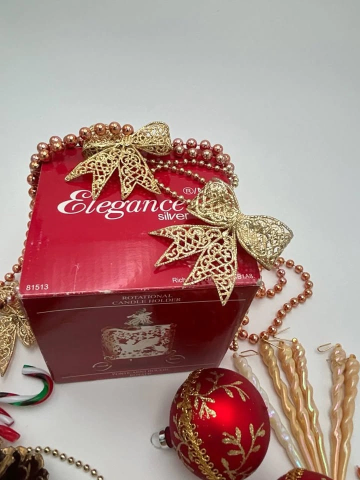 Christmas Decoration Lot – Ornaments, Bead Garlands, Bows & Cand - photo 3