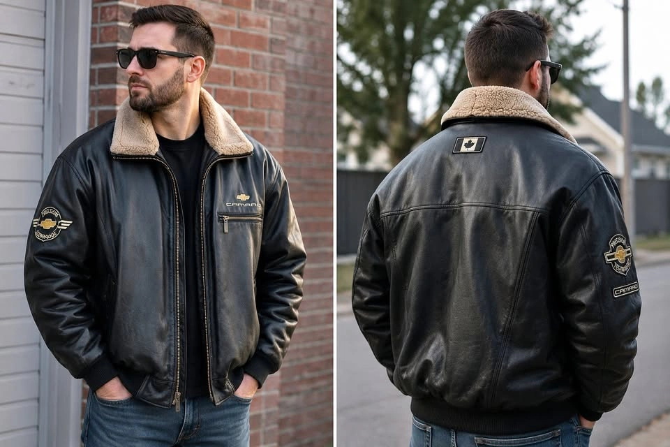 Chevrolet Camaro Genuine Leather Jacket XL – VIN Plate