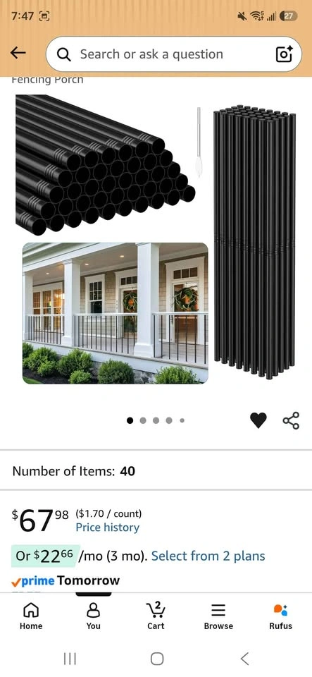 40 Pack Black Metal Deck Railing Balusters 32 inch - photo 2