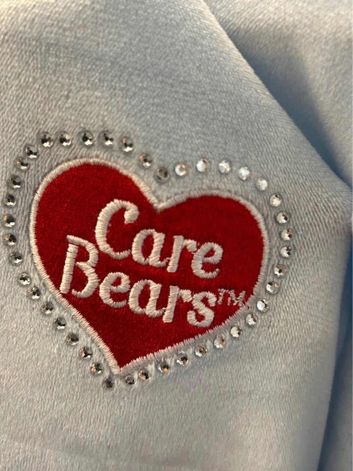 Care Bears Light Blue Velour Rhinestone Zip Hoodie- Large - photo 3