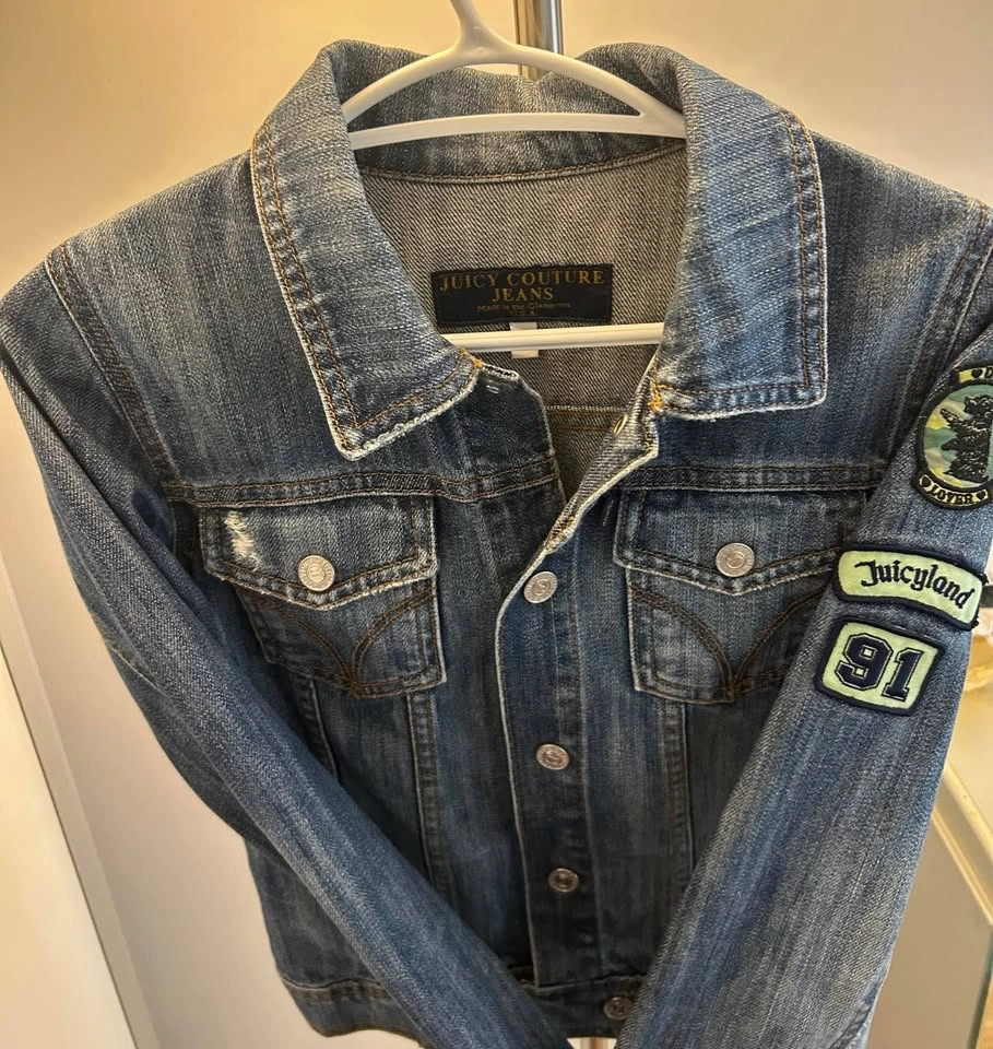 Vintage Juicy Couture Y2K Dog Lover Denim Patch Jean Jacket - Sm - photo 3