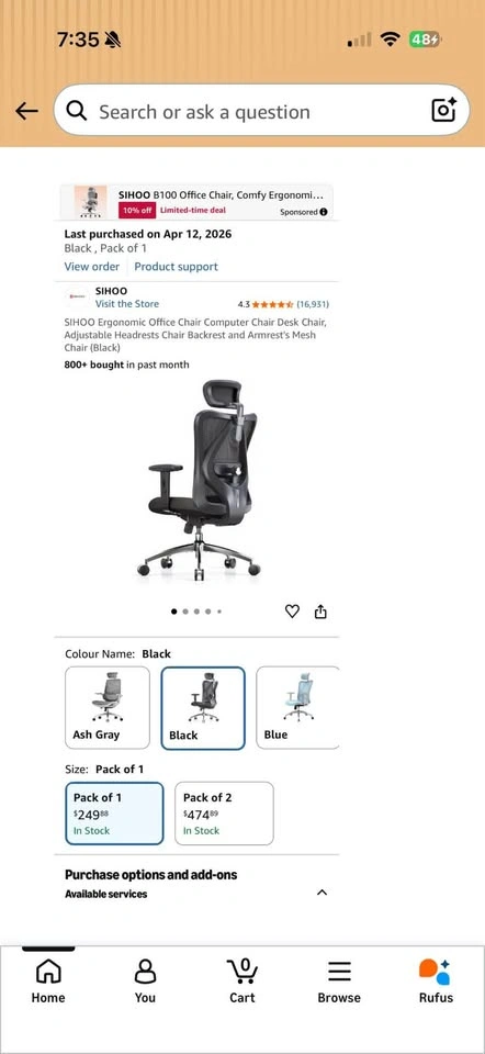 Sihoo M18 Ergonomic Office Chair & IKEA Desk Setup - photo 4