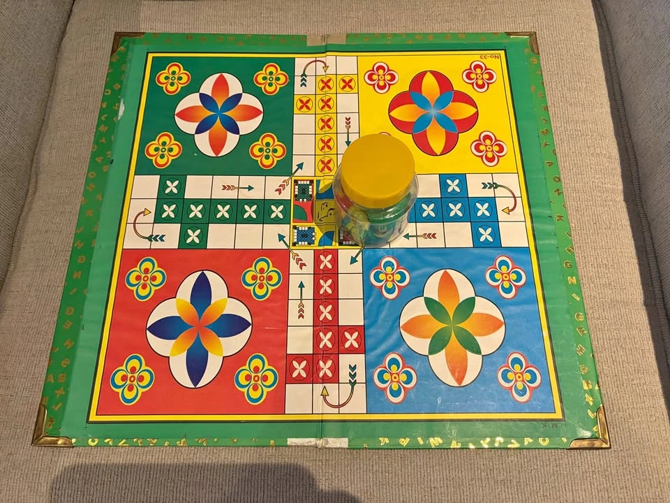 Double-Sided Ludo and Snakes & Ladders Board Game
