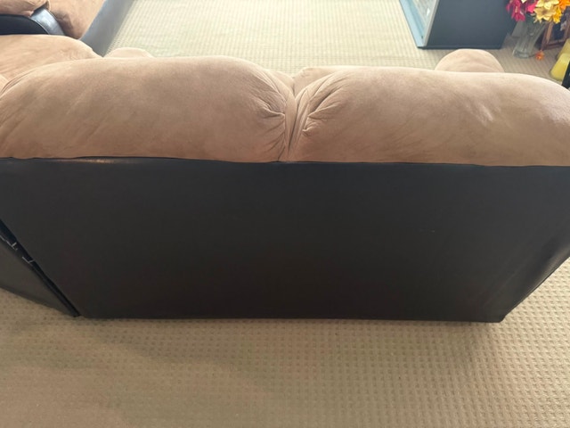 Two-Tone Brown and Black Sectional Sofa - photo 5