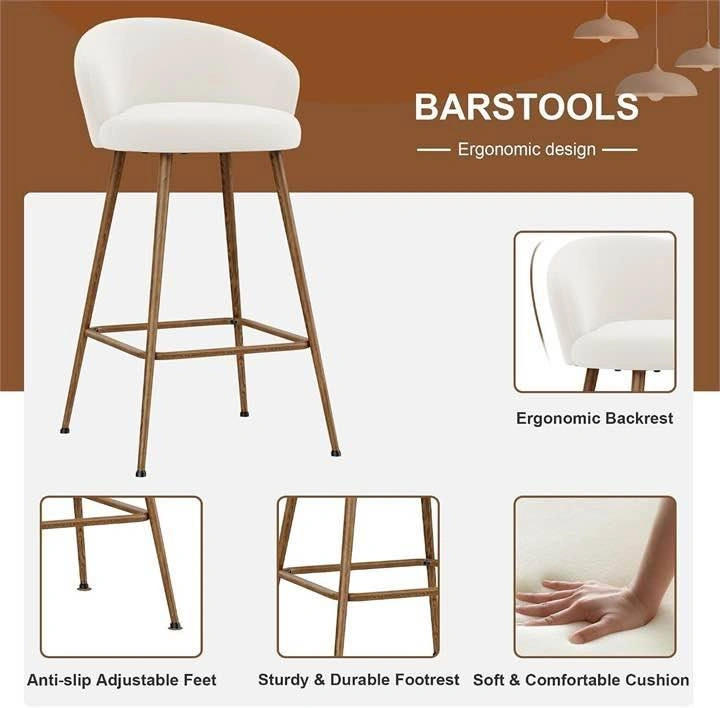 Set of 4 White Bar Stools - photo 2