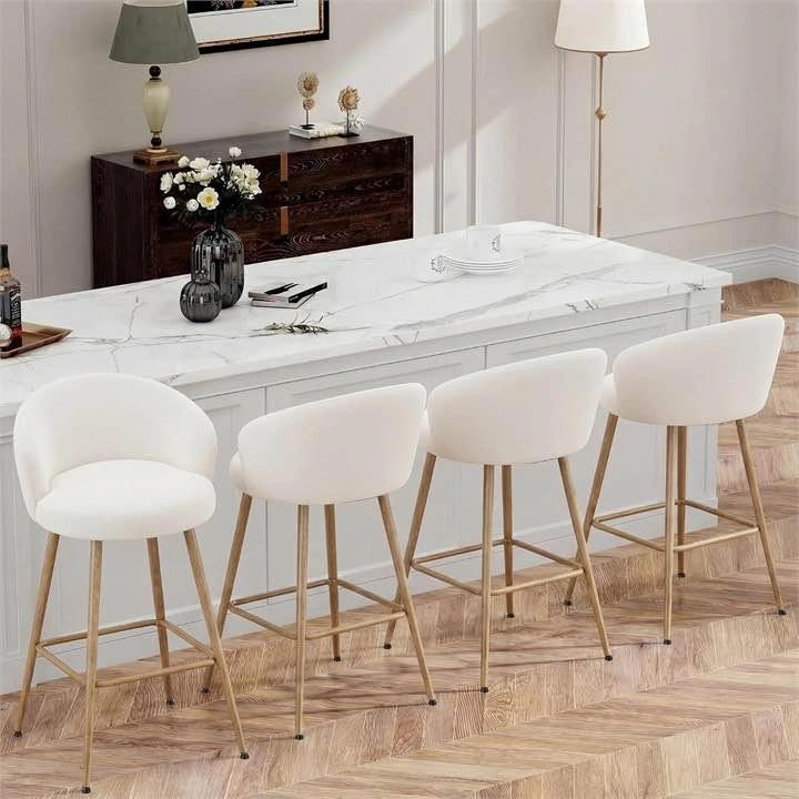 Set of 4 White Bar Stools - photo 3