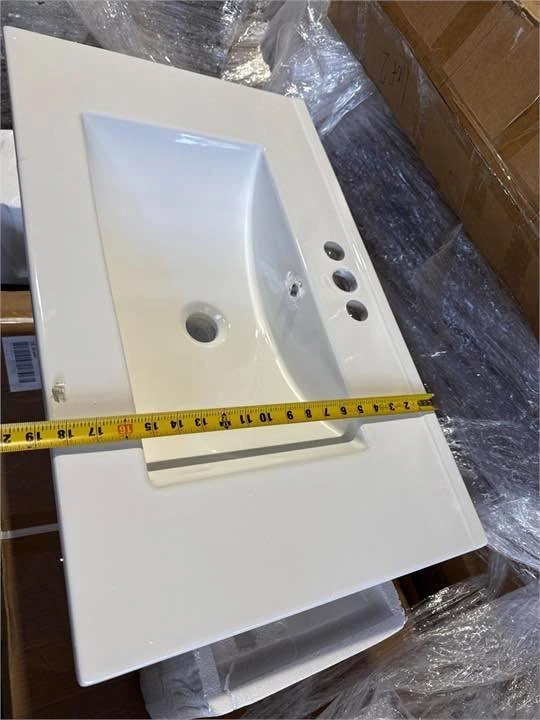 30 Inch White Ceramic Bathroom Vanity Sink Top - photo 3