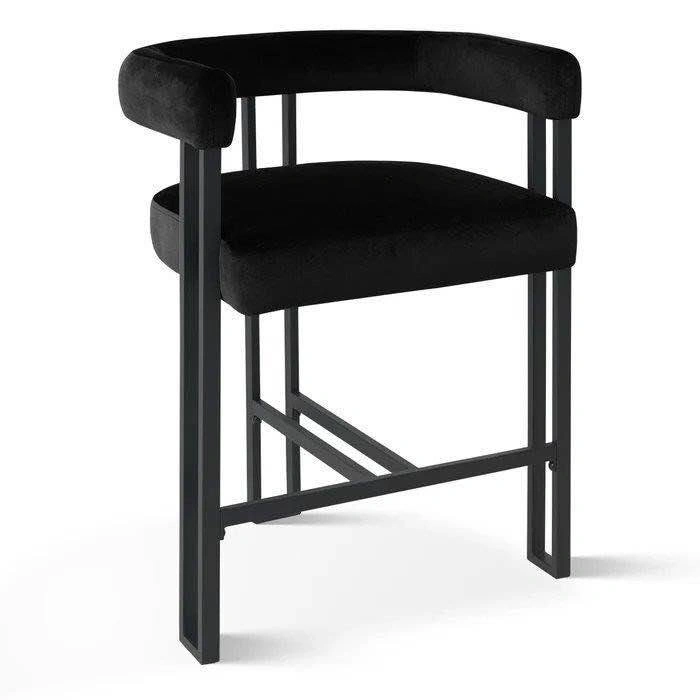 Set of 2 Black Velvet Chairs - photo 3