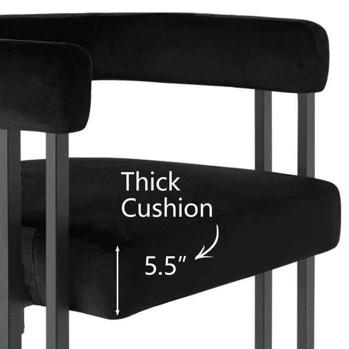 Set of 2 Black Velvet Chairs - photo 4