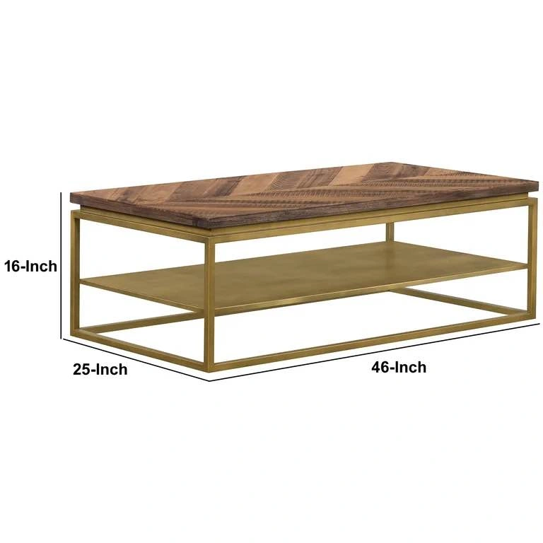 【BRAND NEW】Rustic Brown Coffee Table with Shelf - photo 2