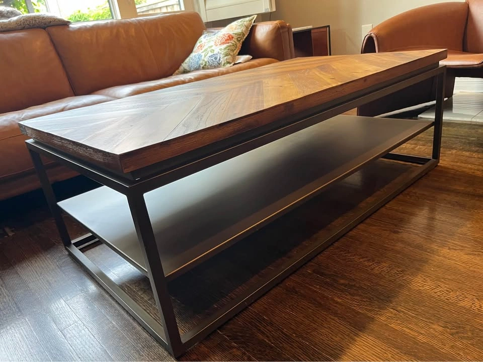 【BRAND NEW】Rustic Brown Coffee Table with Shelf - photo 4