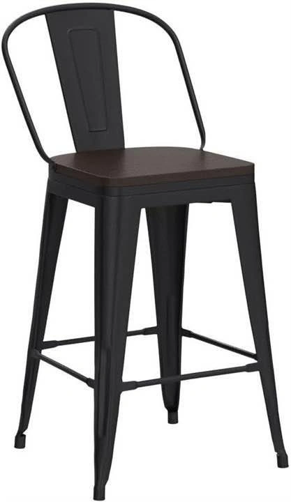 Set of 4 Industrial Metal Bar Stools - photo 3