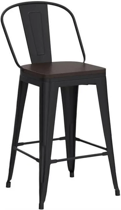 Set of 4 Industrial Metal Bar Stools - photo 3