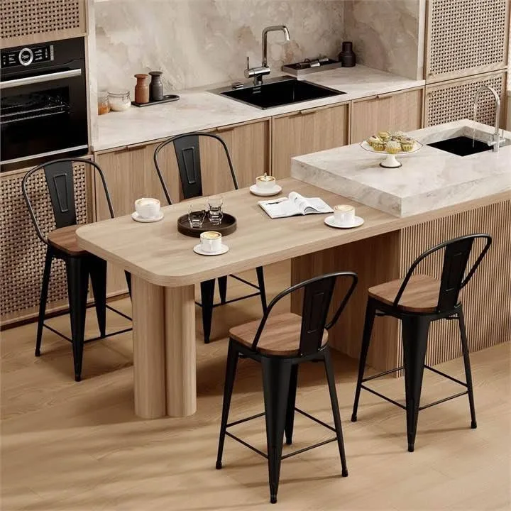 Set of 4 Industrial Metal Bar Stools - photo 4