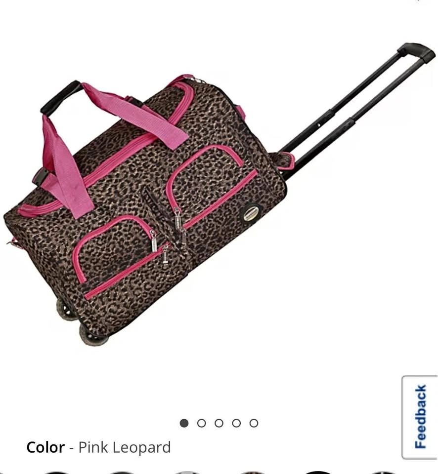 Brand new Pink Leopard Rolling Duffel Bag
