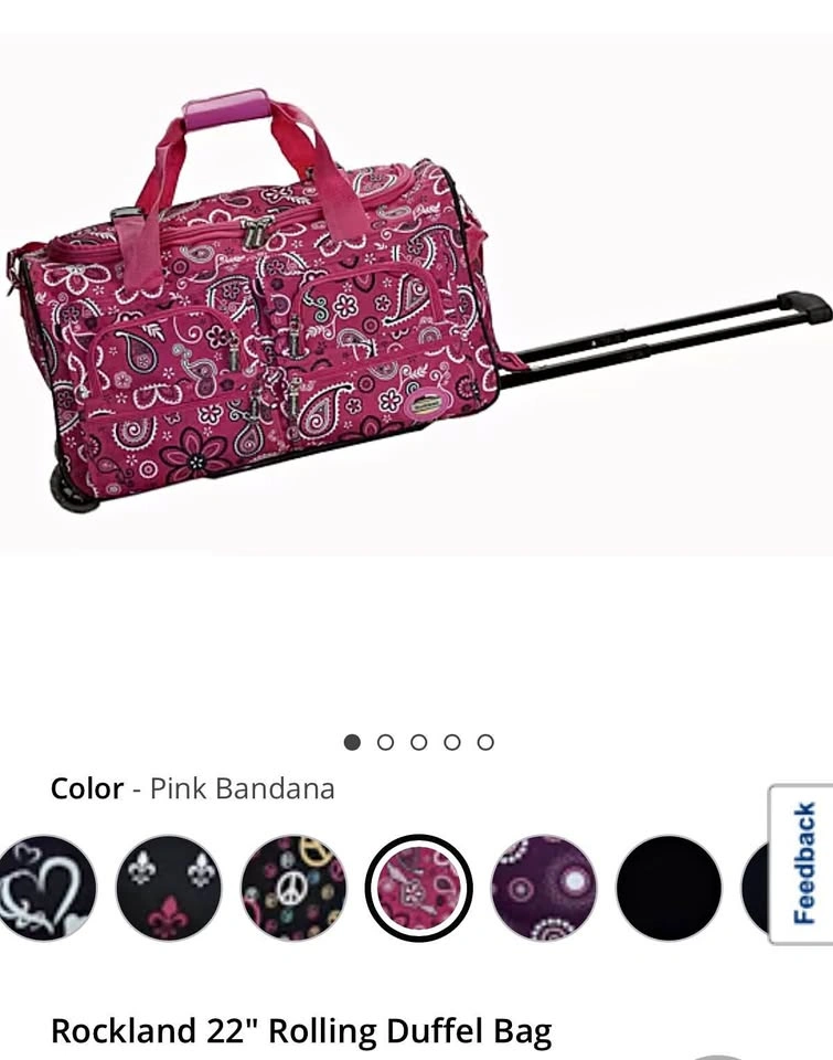 Brand new Rockland 22" Rolling Duffel Bag
