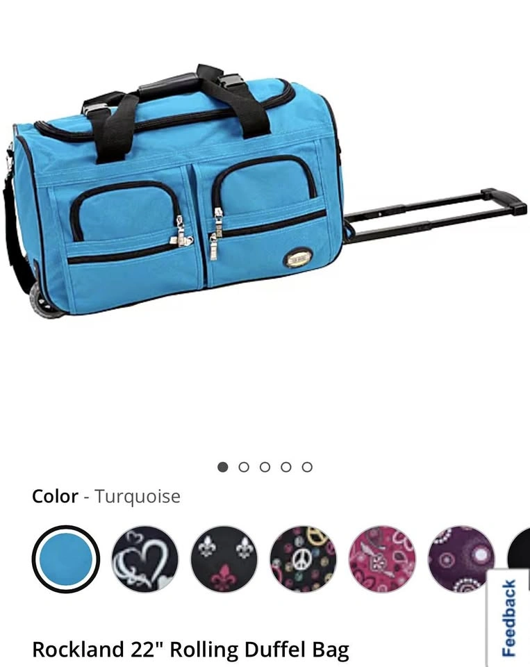 Brand new Rockland 22" Rolling Duffel Bag