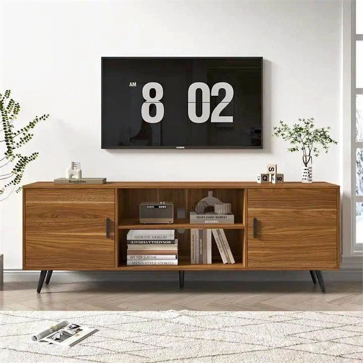 Mid-Century Modern Wood TV Stand with Storage