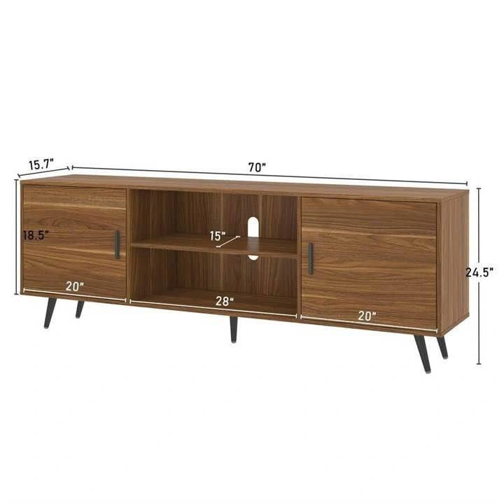 Mid-Century Modern Wood TV Stand with Storage - photo 2