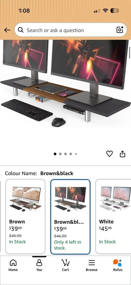 IKEA LINNMON Desk + Dual Monitor Stand - photo 2