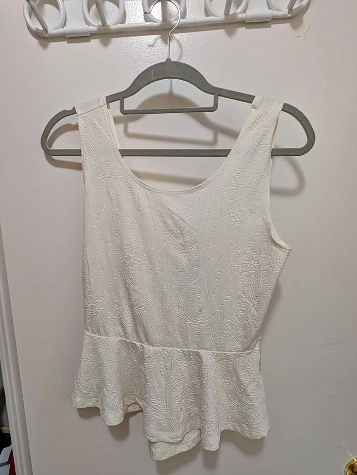 White Peplum Top
