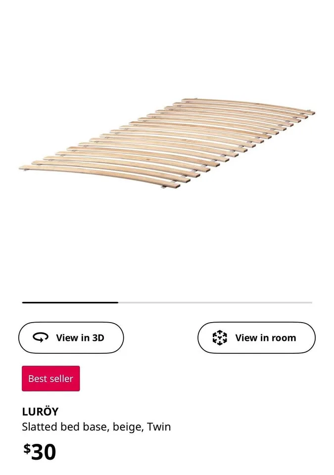 Luroy Ikea Slatted bed base Twin size thumbnail