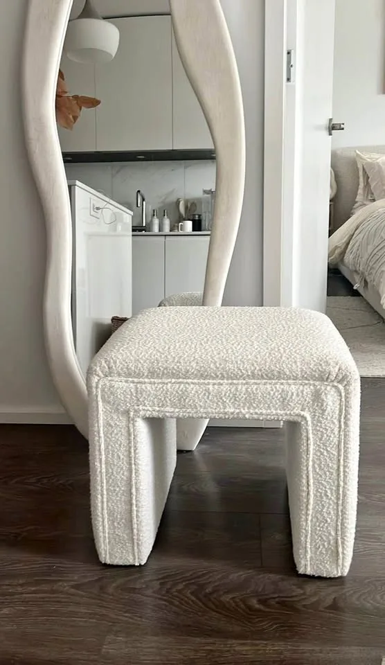 Boucle Ottoman Chair Living Room thumbnail