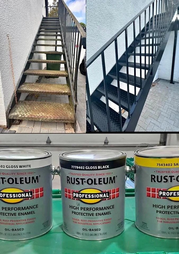 Wrought Iron Staircase Rust Paint