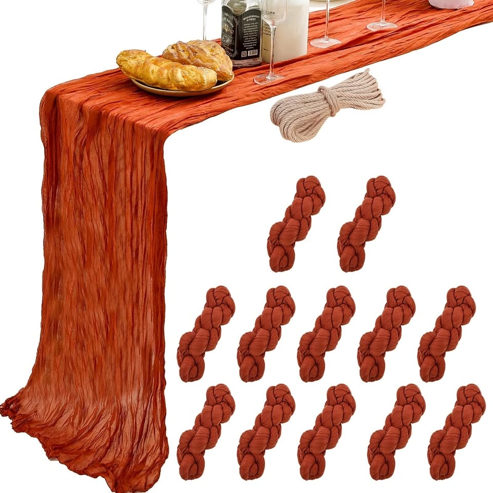 Burnt Orange / Terracotta Cheesecloth Table Runners