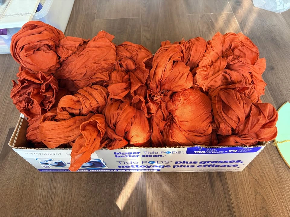 Burnt Orange / Terracotta Cheesecloth Table Runners - photo 3