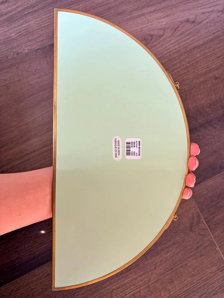 Urban Outfitters Half Moon Wall Mirror - Brass Frame (12”)
