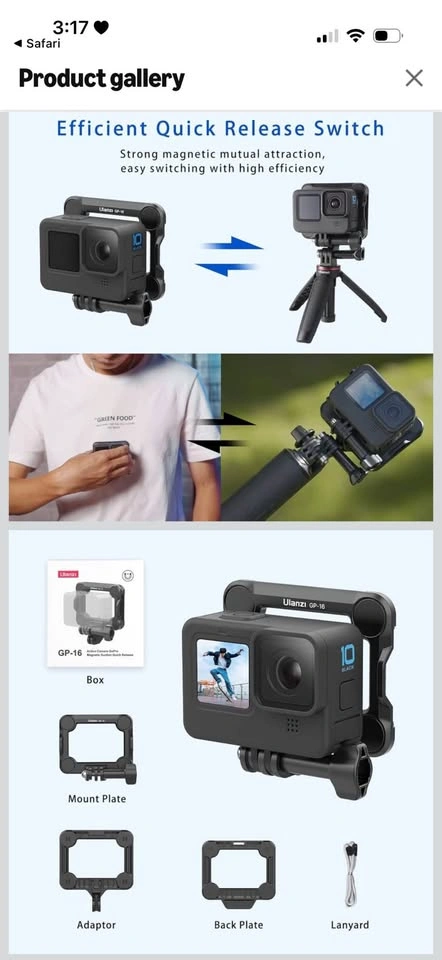 Ulanzi GP-16 Magnetic Action Camera Mount - photo 5