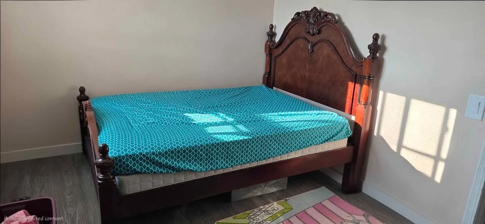 Queen size- Ornate Carved Wood Bed Frame and spring box - photo 2