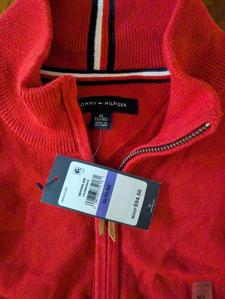 Tommy Hilfiger Quarter Zip New With Tags