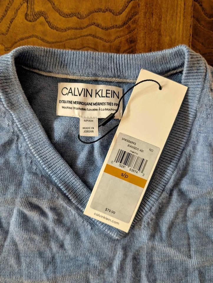 Calvin Klein Merino Wool Sweater New With Tags