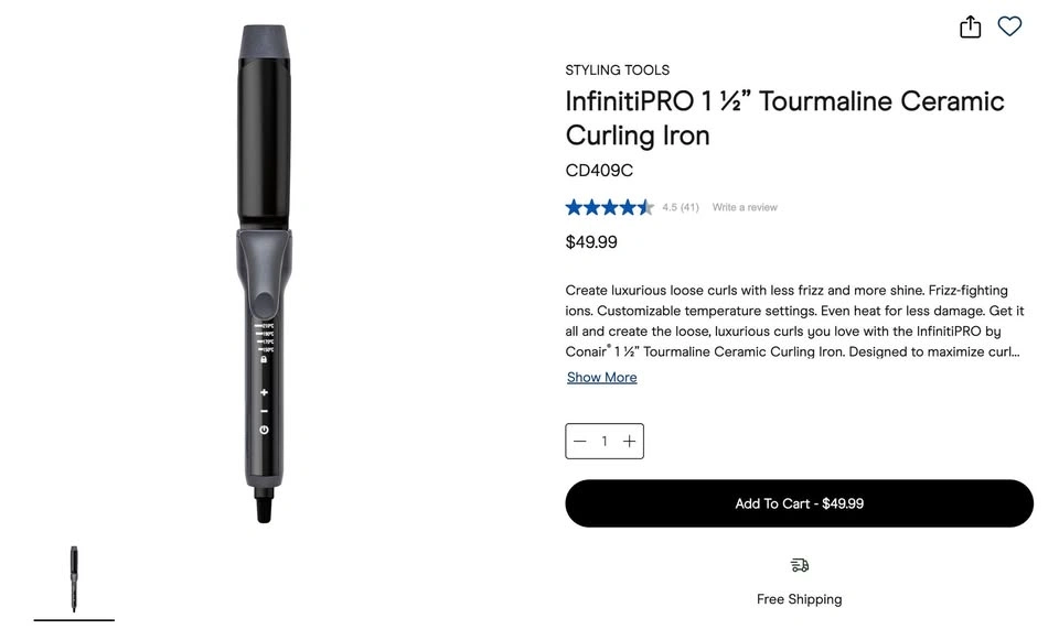 Conair InfinitiPRO 1.5” Ceramic Digital Curling Iron - photo 3