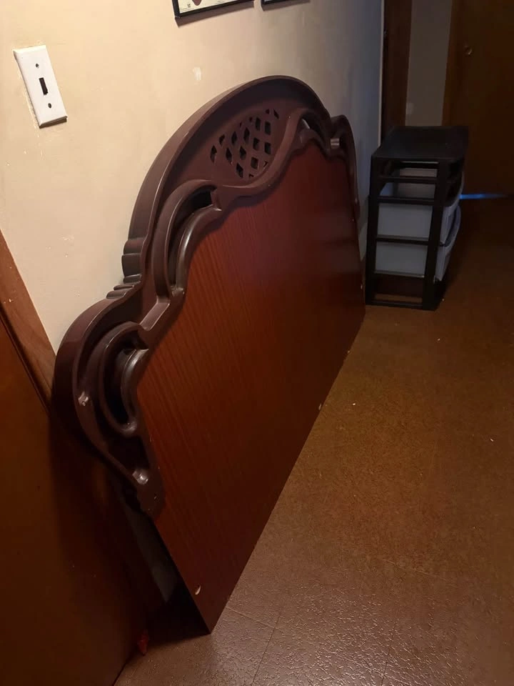 Ornate Carved Wood Headboard - photo 2
