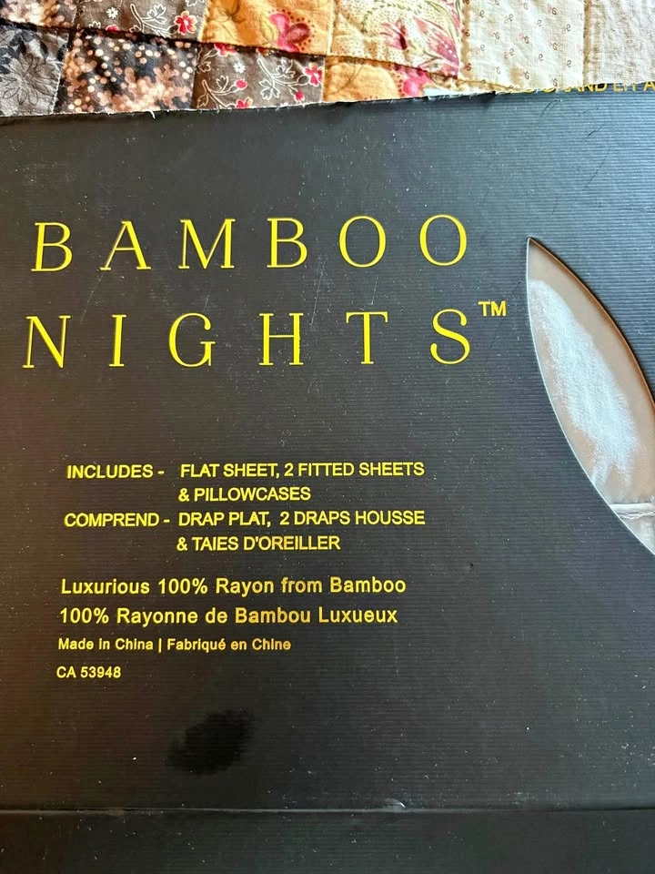 Bamboo Nights Split King Sheet Set for Adjustable King Size Bed