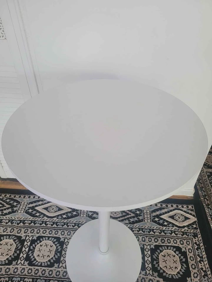 Modern White Adjustable Bar / Bistro Table & 2 Eames-Style Chair - photo 4