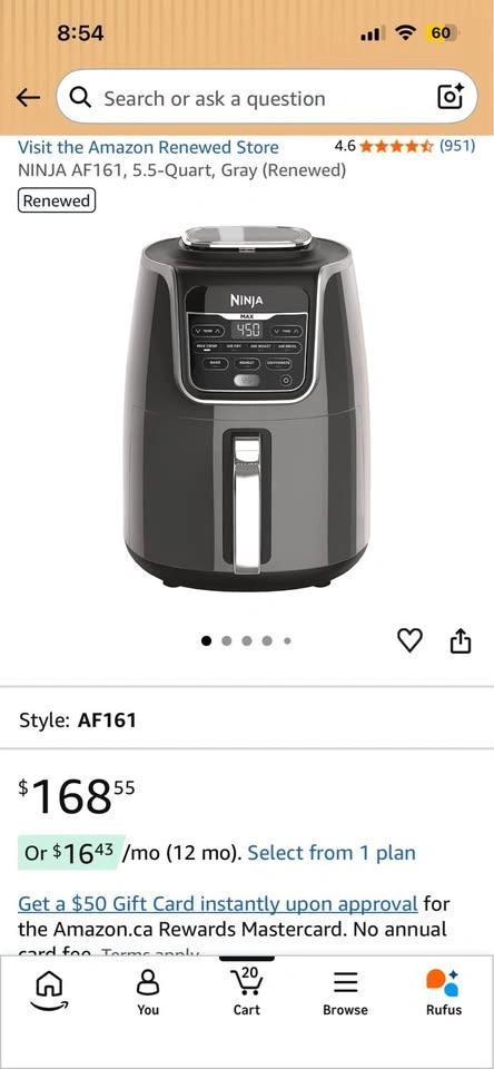Ninja AF161 Max XL Air Fryer, 5.5-Quart - photo 3