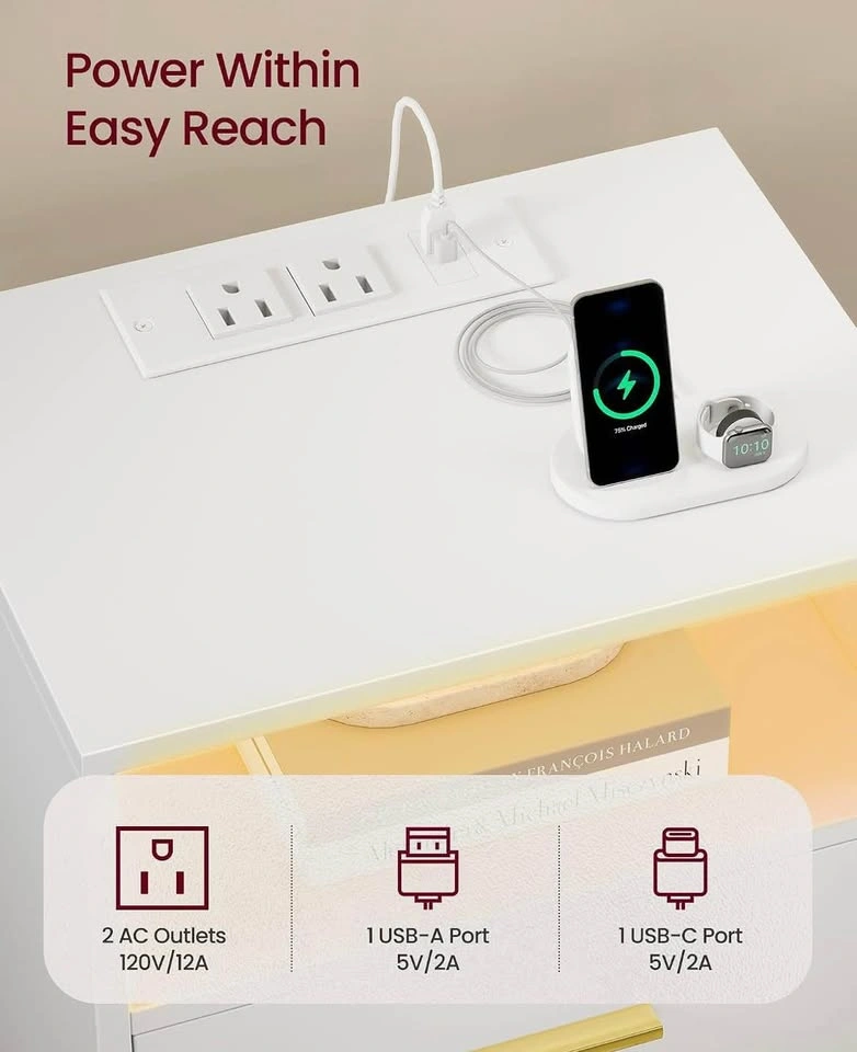 Nightstand with Charging Station - photo 3
