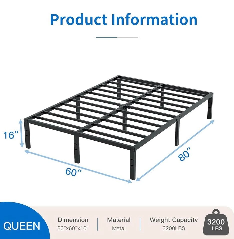 Queen Bed Frame 3200lbs Heavy Duty Metal Platform - photo 2