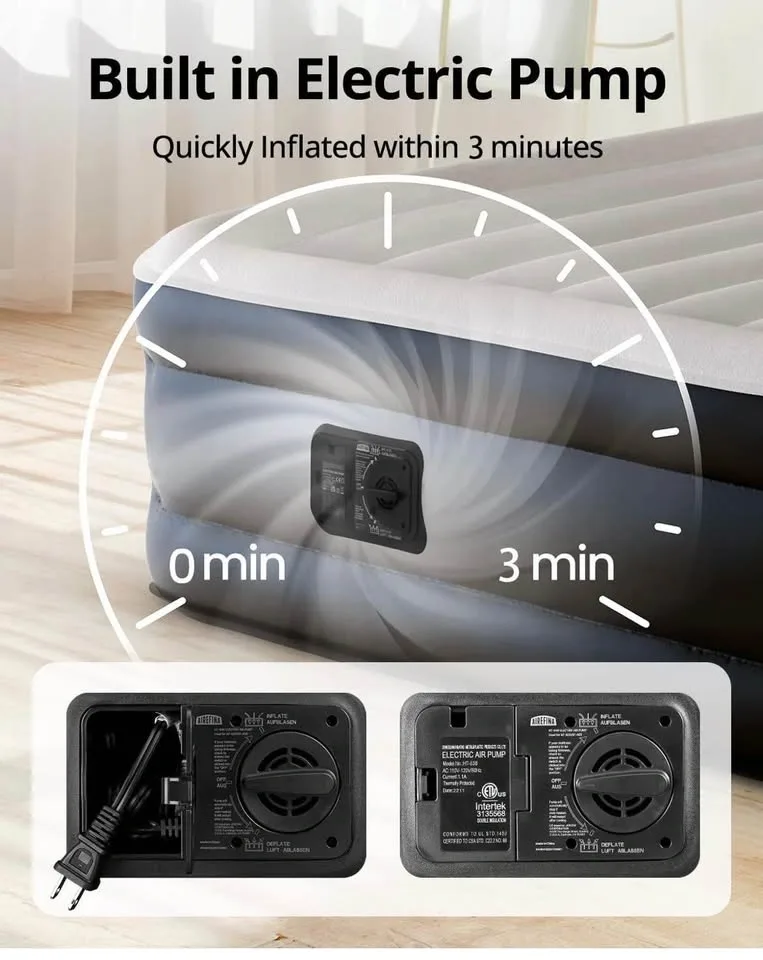 Airefina Full Size Air Mattress with Built-in Pump - photo 3