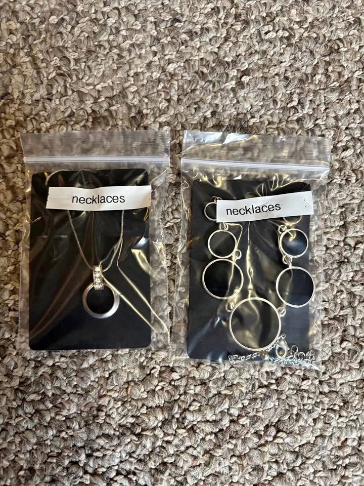 Set of 2 Silver-Toned Necklaces