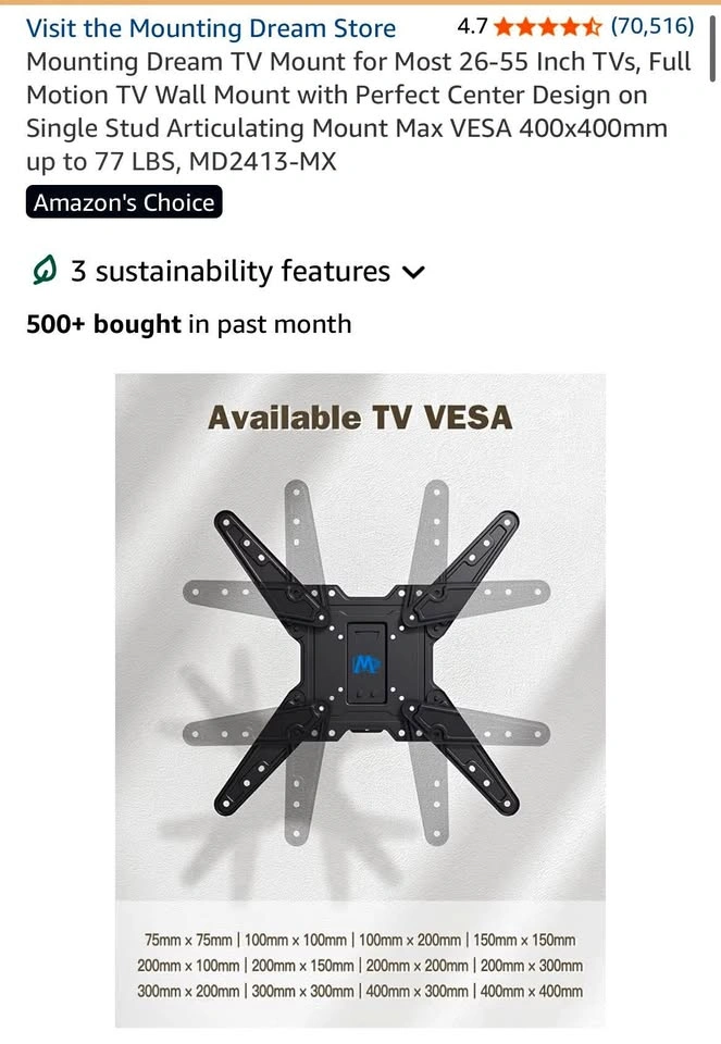 Mounting Dream Full Motion TV Wall Mount