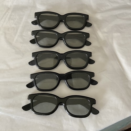 Lot of 5 Real D 3D Glasses Black Frame Passive