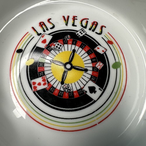 Vintage White Ceramic Las Vegas Ashtray 1980s - photo 3